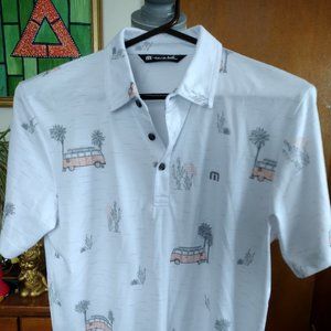 Travis Mathew Men's Polo Shirt S/S Graphic Pima Cotton Blend Sz S